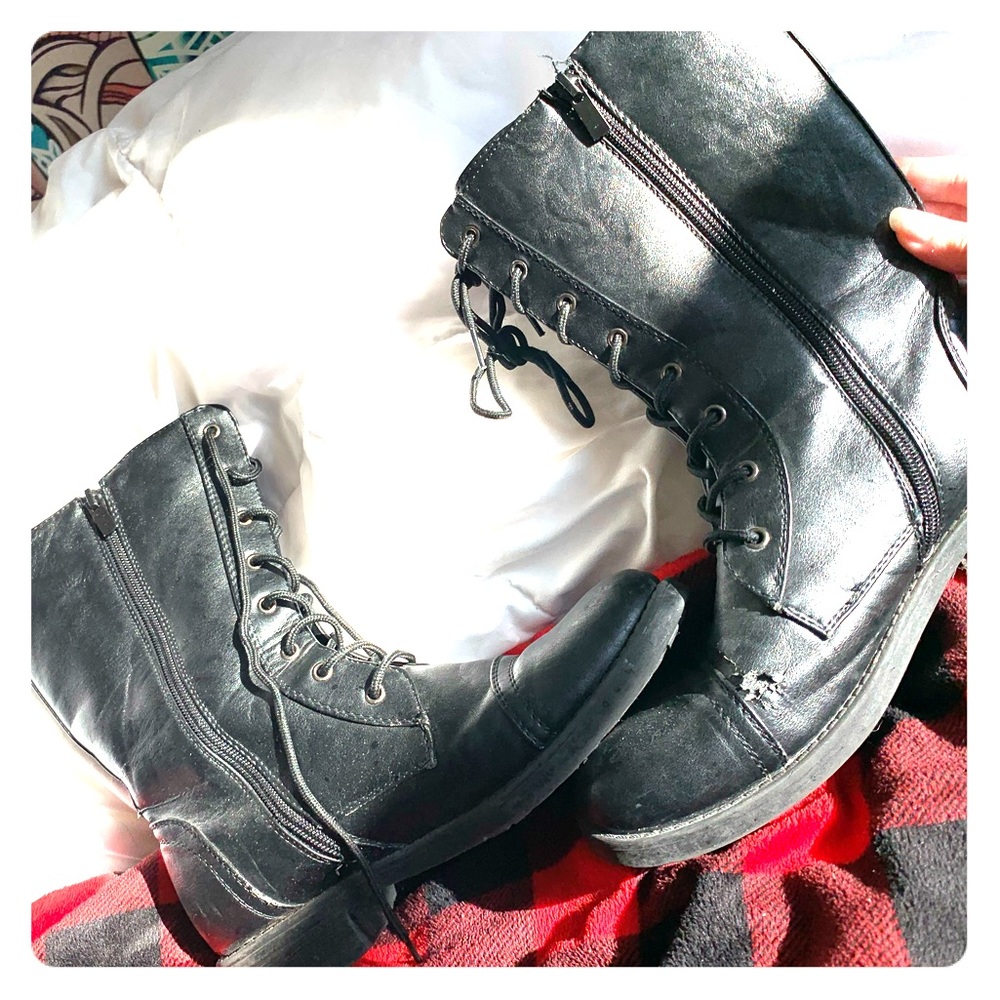 Rustic looking combat  boots